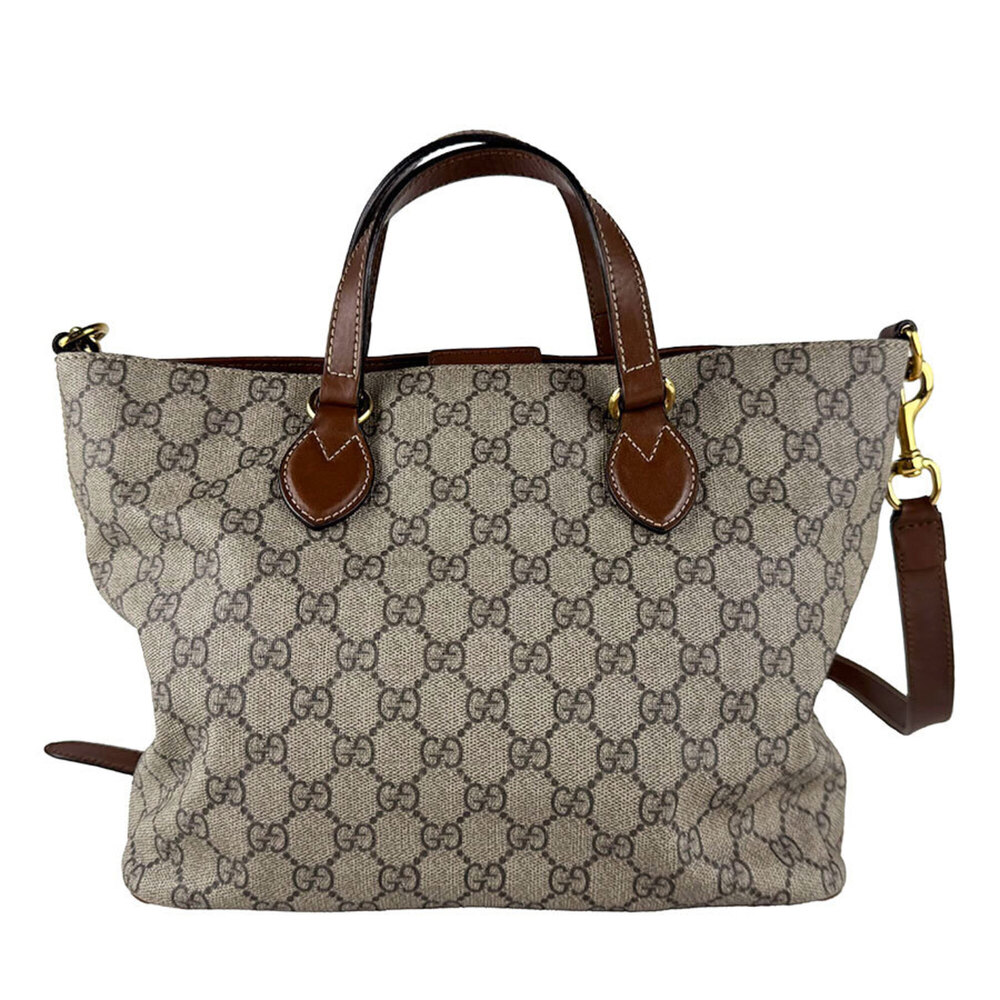 Gucci GUCCI Shoulder Bag Handbag GG Supreme Canvas Brown Women's 473887 z10797